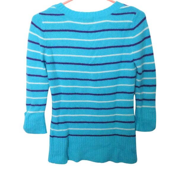 Arizona Jean Company Sweater Women's M, V-Neck, Blue, Pullover, Cuffed Sleeves - Picture 3 of 5
